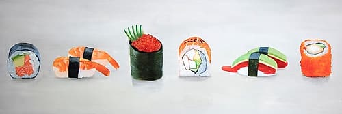 SIX PIECES SUSHI ASSORTMENT Art Print