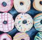 Watercolor Delicious Looking Doughtnuts Art Print