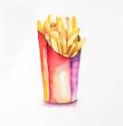 Watercolor French Fries Art Print