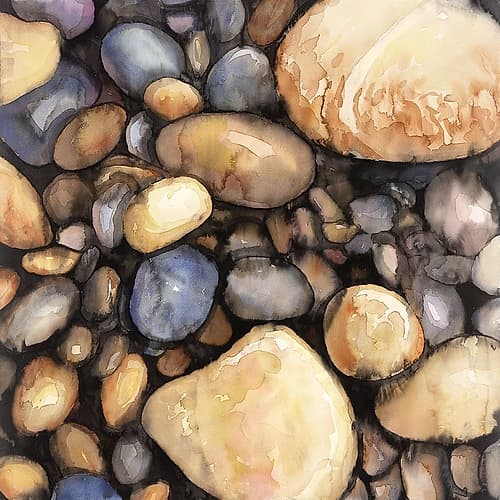SMALL PEBBLES Art Print by Atelier B Art Studio