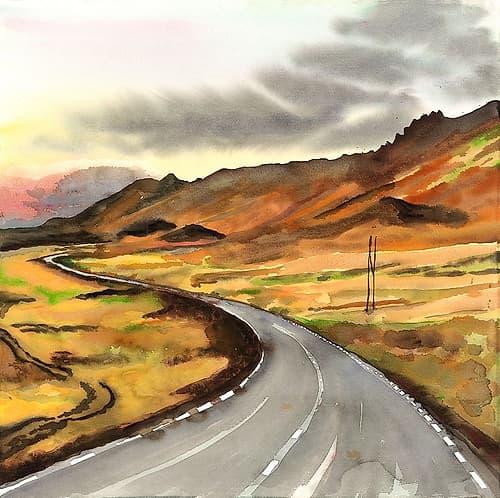 ON THE ROAD IN ICELAND Landscape Print
