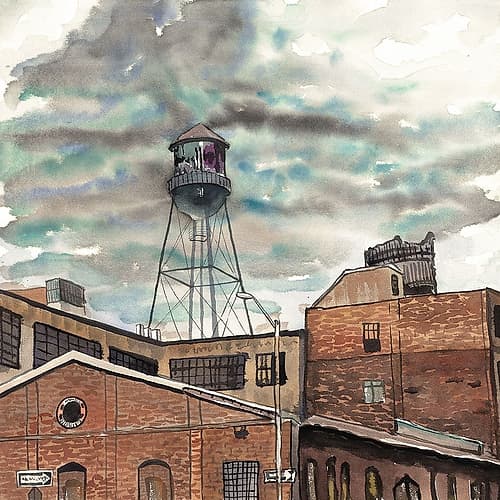 WATER TOWER IN WILLIAMSBURG Landscape Print