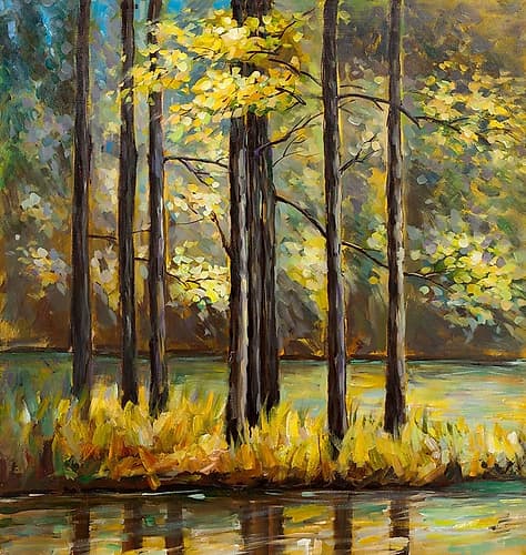 TREES IN THE MIDDLE OF THE LAKE Landscape Print