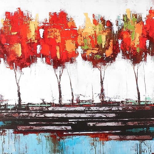 ABSTRACT INDUSTRIAL STYLE TREES Art Print by Atelier B Art Studio
