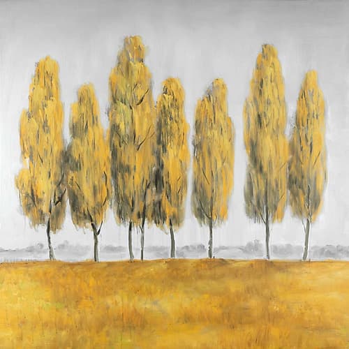 Abstract Yellow Trees Art Print