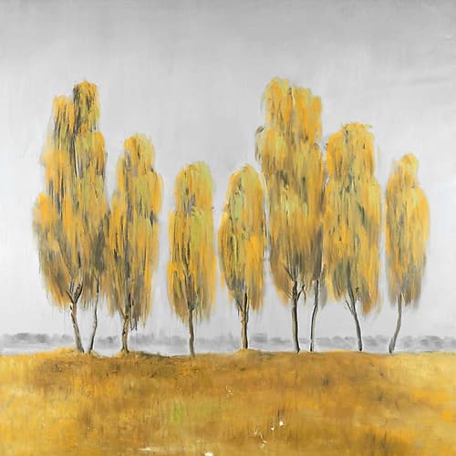 Seven Yellow Trees Abstract Art Print by Atelier B Art Studio