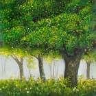 FOREST BY SUMMER Art Print