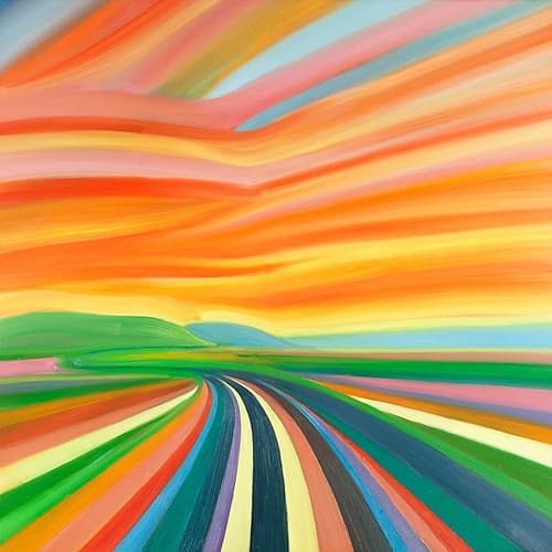 Colorful Road Art Print by Atelier B Art Studio