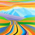 Mountain Road Multicolored Art Print