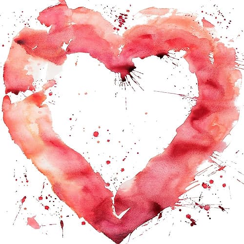 WATERCOLOR ABSTRACT HEART Art Print by Atelier B Art Studio