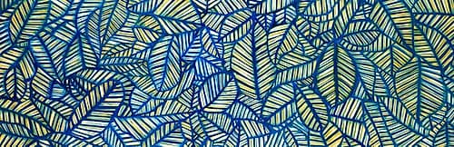 Blue Leaf Patterns Art Print by Atelier B Art Studio