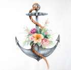 BOAT ANCHOR WITH FLOWERS Art Print