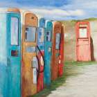 OLD GAS PUMPS Art Print