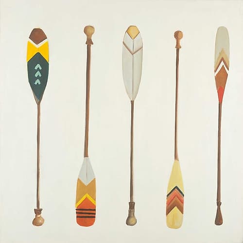 Canoe Paddles Art Print by Atelier B Art Studio