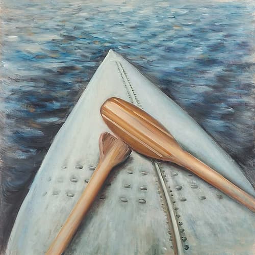 Canoe Adventure Paddle Art Print by Atelier B Art Studio