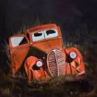 HUMPY OLD CAR BY NIGHT Still Life Print