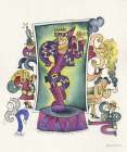Man in purple at the Disco Art Print