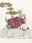 Chaotic and crowded Fun House Art Print