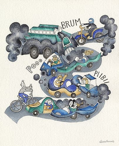 City Traffic Jam Art Print