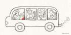 Driving Bus Art Print