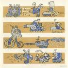 Street Scenes in a crowded City Art Print