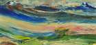 Enchanting Abstract Landscape with blue mountains Art Print