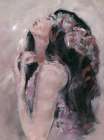 Woman with rose crown â€“ sensual Art Print