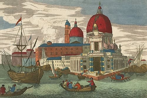 Ancient View of Venice Customs crop Classical Print