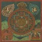 Spectacular Multicoloured Mandala with Buddha Art Print