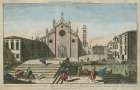 Ancient View on Old Minor Church Palace in Venice crop Art Print