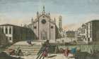 Detail Ancient View on Old Minor Church Palace in Venice crop Art Print