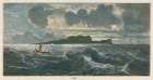 Capri Island with boat Art Print