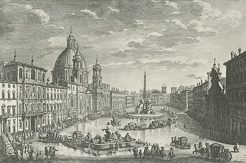 Navona Square Rome Italy European Art Print