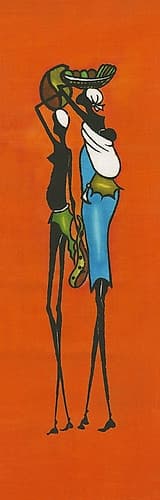 Two African women with a child Art Print