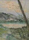 Small village in the valley Art Print