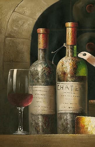 Stone Arch with Wine Bottles and Chalice Art Print by Anonymous