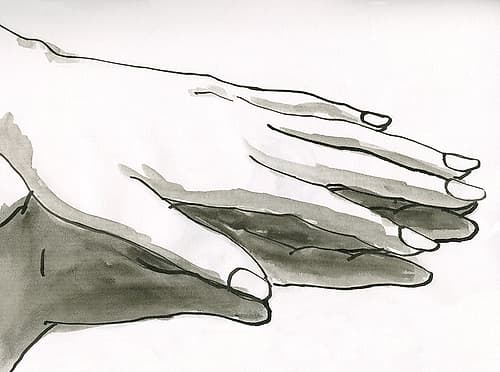 Two hands touching each other Figurative Print