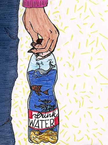 Sea and Fishes in a bottle Art Print