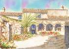 Traditional Farmhouse with arches with Palm Art Print