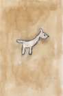 White Puppy Lapdog on beige background Art Print