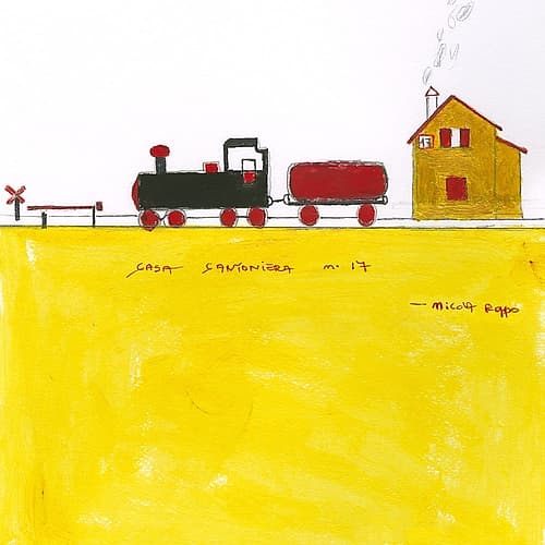 Green and red rain and Roadhouse square Art Print