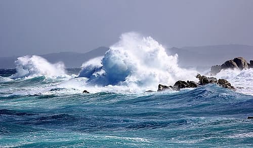 Energy Waves crashing Art Print