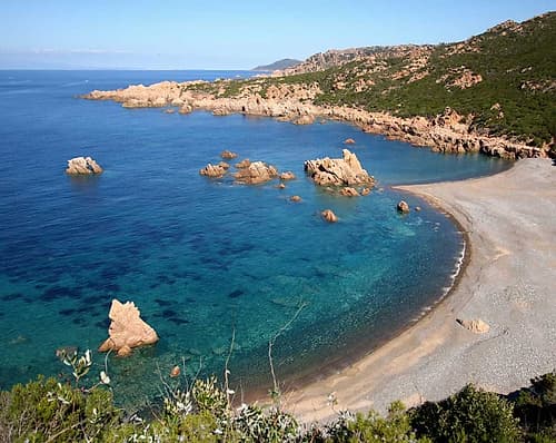 Relaxing shore and turquoise sea in sardinia island Art Print by Saiu Giovanni