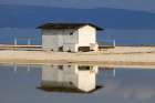 Stintino-sea-salt-flats-wooden-houses-I Art Print