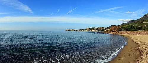 Relaxing view on the shore and ancient watch tower Coastal Print