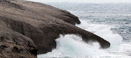 Waves Crashing on smooth rocks crop Coastal Print