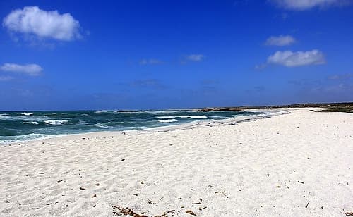 Brilliant morning with white sand, blue sky sea Coastal Print