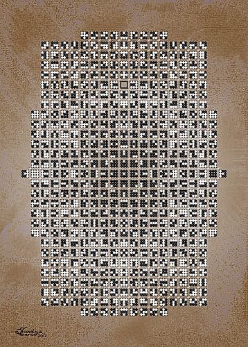 Black and White Mosais on brown background Art Print by Marco Sundas