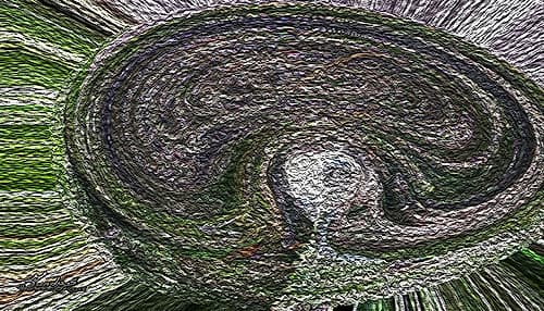 Birth Grey Round with green rays Art Print by Marco Sundas
