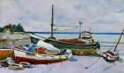 Two Boats on the seashore Art Print